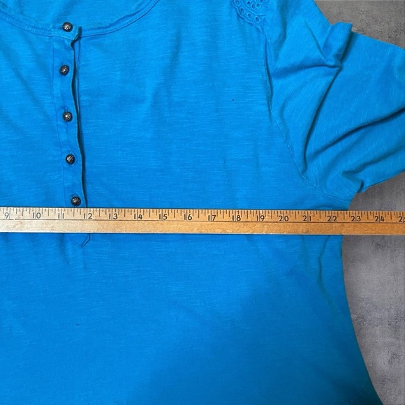 Soft Surroundings Anslie Maxi Dress Womens 1X Blue Embroidered Floral Boho Plus - Picture 7 of 10